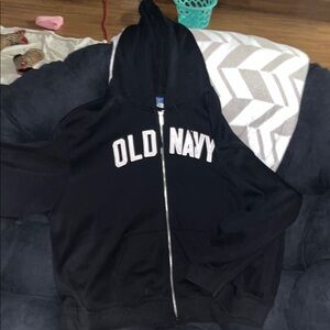 Old Navy Black Hoodie with White Logo